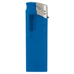 Briquet électronique rechargeable en couleurs translucides couleur bleu ciel troisième vue