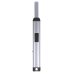 Briquet électronique rechargeable à l'épreuve du vent et sans flamme couleur argenté