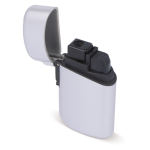 Briquet torche rechargeable personnalisable couleur argenté deuxième vue