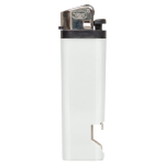 Briquet jetable 2 en 1 avec un décapsuleur en bas couleur blanc