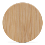Miroir compact rond idéal pour les voyages fait en liège couleur bois troisième vue