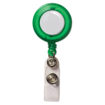 Porte-badge extensible avec logo et clip métallique Extend couleur vert transparent