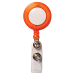 Porte-badge extensible avec logo et clip métallique Extend couleur orange transparent
