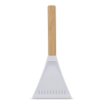 Grattoir à glace en paille de blé avec poignée en bambou couleur blanc troisième vue