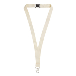 Lanière en coton biologique avec clip et mousqueton couleur beige