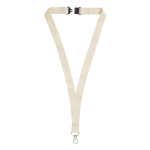 Lanière en coton biologique avec clip et mousqueton couleur beige deuxième vue