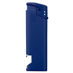 Briquet électronique 2 en 1 avec décapsuleur en bas couleur bleu troisième vue