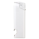 Briquet électronique 2 en 1 avec décapsuleur en bas couleur blanc troisième vue