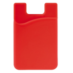 Porte-cartes en silicone en plusieurs couleurs à coller au téléphone couleur rouge
