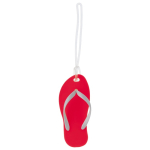 Porte-clés d’été en forme de tongs avec corps en EVA Menorca couleur rouge troisième vue