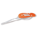 Porte-clés d’été en forme de tongs avec corps en EVA Menorca couleur orange quatrière vue