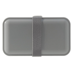 Boîte à lunch style Bento à double étage avec plusieurs compartiments couleur blanc/gris troisième vue