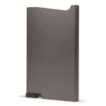 Porte-cartes en aluminium avec bouton et rangement pour 6 cartes couleur titan