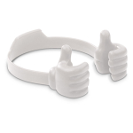 Support pour téléphone portable en forme de deux mains le tenant couleur blanc