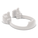 Support pour téléphone portable en forme de deux mains le tenant couleur blanc troisième vue