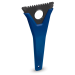 Grattoir à glace 3-en-1 en plastique recyclé avec 3 fonctions couleur bleu