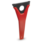 Grattoir à glace 3-en-1 en plastique recyclé avec 3 fonctions couleur rouge