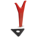 Grattoir à glace 3-en-1 en plastique recyclé avec 3 fonctions couleur rouge troisième vue