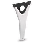 Grattoir à glace 3-en-1 en plastique recyclé avec 3 fonctions couleur blanc