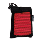 Serviette sport personnalisée en microfibre avec housse Crossfit couleur rouge