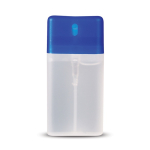 Spray antibactérien avec 62% d'alcool et mécanisme de pulvérisation couleur bleu transparent
