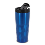 Verre thermos au design géométrique original de vagues 450ml Waves couleur bleu troisième vue