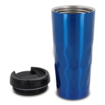 Verre thermos au design géométrique original de vagues 450ml Waves couleur bleu quatrière vue