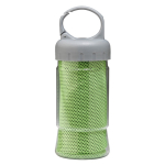 Serviette de 30x90 cm présentée dans un pot transparent avec poignée couleur vert lime deuxième vue