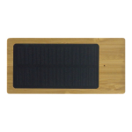 Batterie externe en bambou FSC avec panneau solaire, 8.000 mAh couleur bois deuxième vue