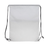 Sac à cordons en RPET avec poche frontale zippée 210T couleur blanc troisième vue