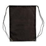 Sac à cordons en polyester coloré avec cordons noirs couleur noir deuxième vue