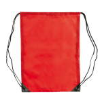 Sac à cordons en polyester coloré avec cordons noirs couleur rouge deuxième vue