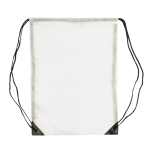 Sac à cordons en polyester coloré avec cordons noirs couleur blanc deuxième vue