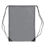 Sac à cordons en polyester coloré avec cordons noirs couleur gris deuxième vue