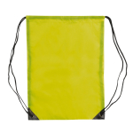 Sac à cordons en polyester coloré avec cordons noirs couleur vert lime deuxième vue