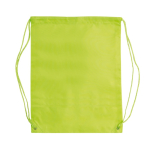 Sac à cordons en polyester avec bande réfléchissante horizontale couleur vert lime troisième vue