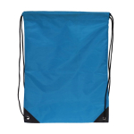 Sac à cordons en RPET avec détails noirs sur les côtés couleur bleu deuxième vue
