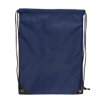 Sac à cordons en RPET avec détails noirs sur les côtés couleur bleu foncé deuxième vue