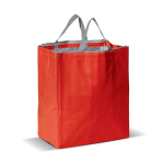 Sac isotherme avec intérieur en aluminium et fermeture zippée couleur rouge