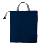 Sac isotherme avec intérieur en aluminium et fermeture zippée couleur bleu foncé troisième vue
