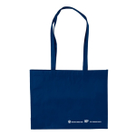 Sac de courses fabriqué en matériau recyclé RPET, 110 g/m² couleur bleu foncé troisième vue