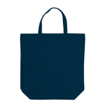 Sac en coton canvas avec poignées courtes assorties 250 g/m² couleur bleu foncé deuxième vue