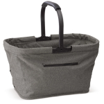 Panier pique-nique en polyester pliable avec poche frontale couleur gris foncé