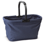 Panier pique-nique en polyester pliable avec poche frontale couleur bleu foncé deuxième vue