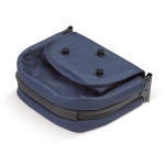 Panier pique-nique en polyester pliable avec poche frontale couleur bleu foncé troisième vue
