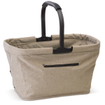 Panier pique-nique en polyester pliable avec poche frontale couleur marron clair