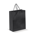 Sac moyen en papier laminé coloré avec anse en corde couleur noir