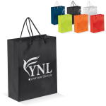 Sac moyen en papier laminé coloré avec anse en corde