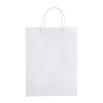 Grand sac en papier laminé coloré avec anse en corde couleur blanc deuxième vue
