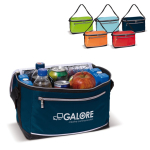 Glacière portable en polyester avec poignée noire et poche frontale